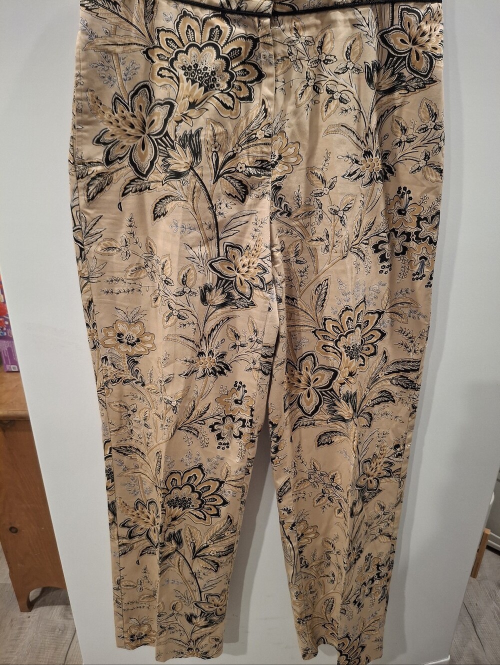 Floral Print Beige Women’s Dress Pants